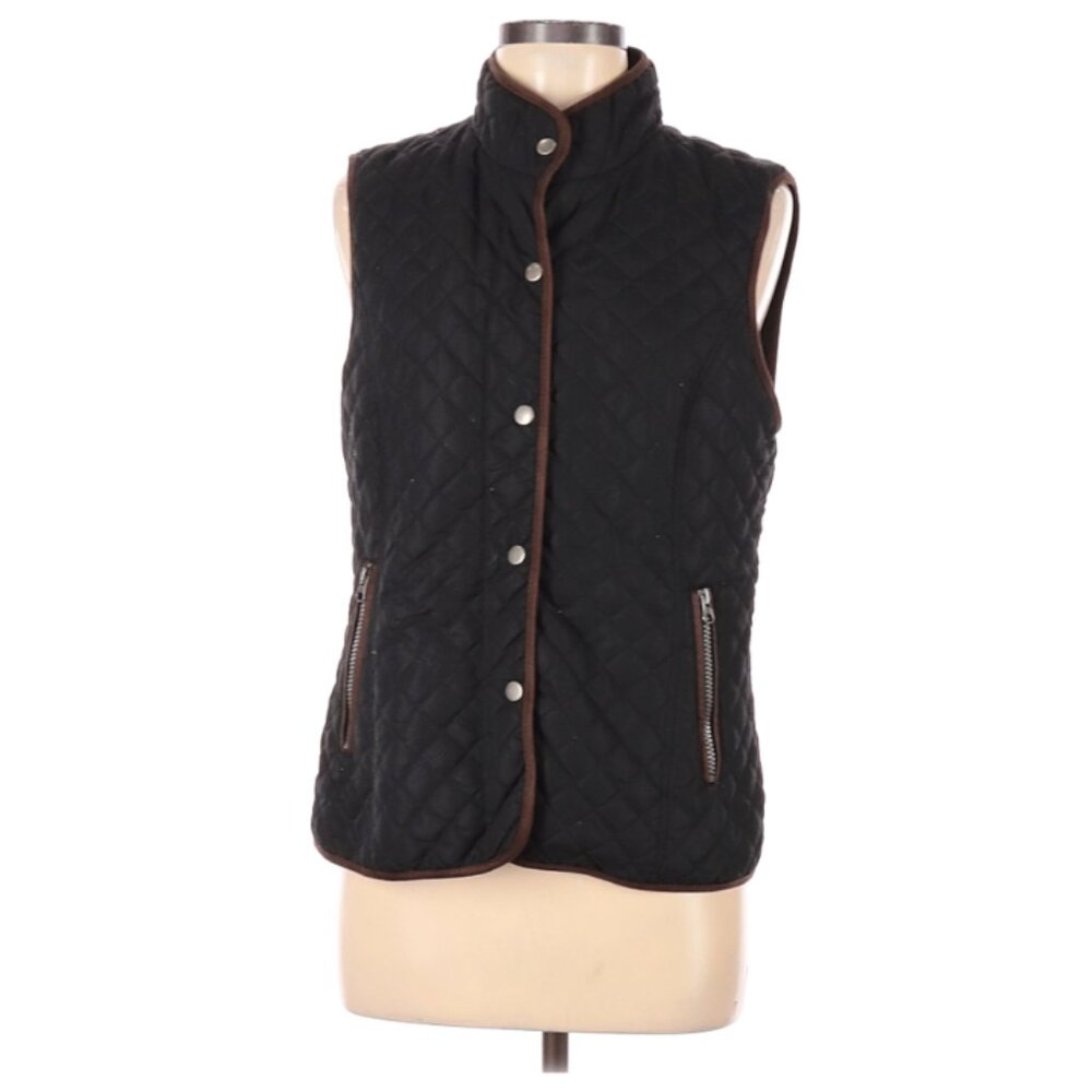Black and Brown Snap vest